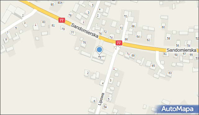Turbia, Sandomierska, 73, mapa Turbia