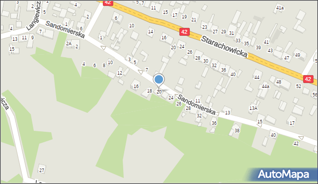 Wąchock, Sandomierska, 20, mapa Wąchock