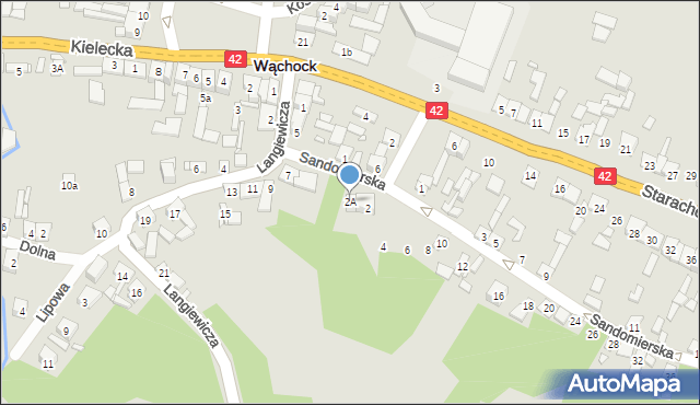 Wąchock, Sandomierska, 2A, mapa Wąchock