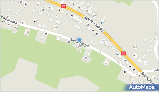 Wąchock, Sandomierska, 48, mapa Wąchock