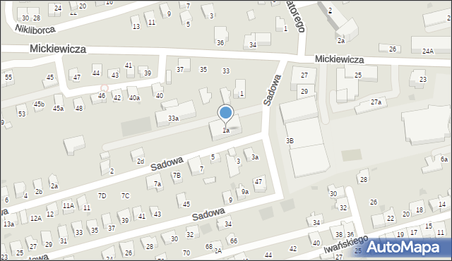 Wadowice, Sadowa, 1a, mapa Wadowice