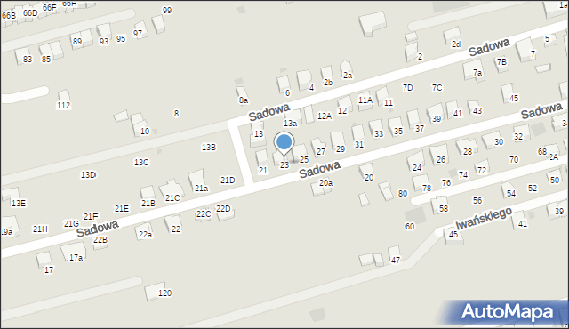 Wadowice, Sadowa, 23, mapa Wadowice