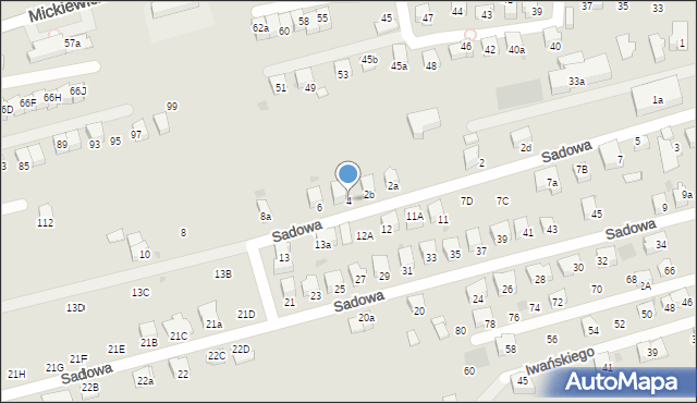Wadowice, Sadowa, 4, mapa Wadowice