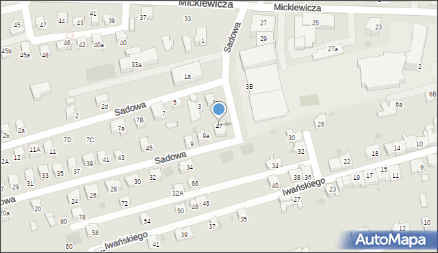 Wadowice, Sadowa, 47, mapa Wadowice