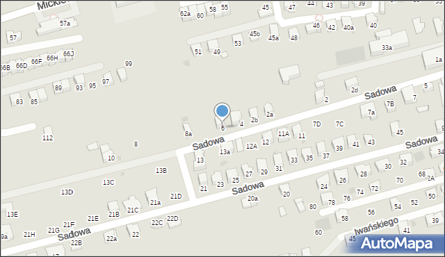 Wadowice, Sadowa, 6, mapa Wadowice