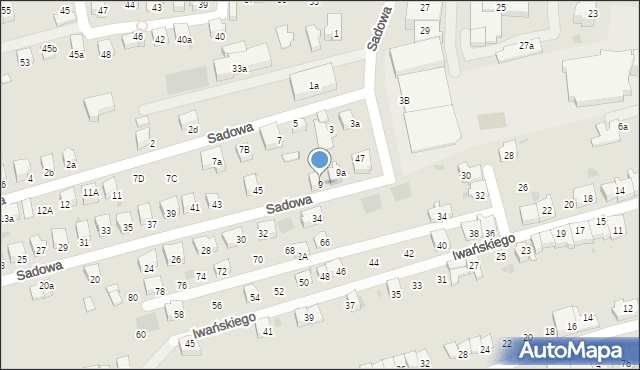 Wadowice, Sadowa, 9, mapa Wadowice