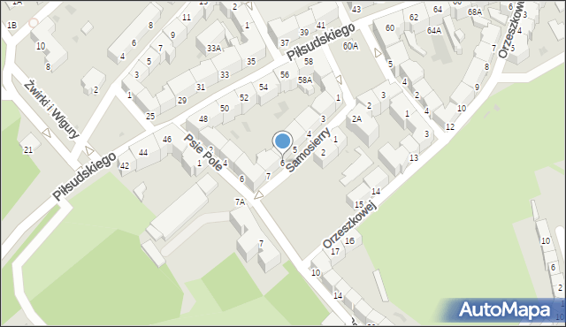 Wałbrzych, Samosierry, 6, mapa Wałbrzycha