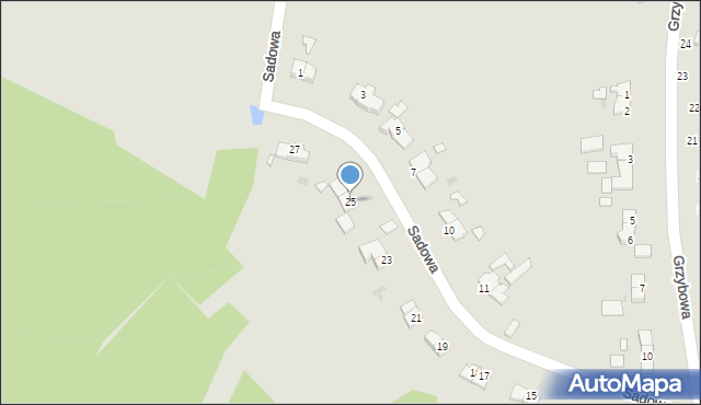 Wałbrzych, Sadowa, 25, mapa Wałbrzycha