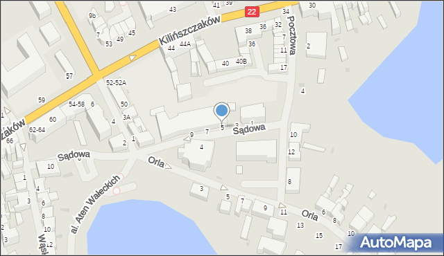 Wałcz, Sądowa, 5, mapa Wałcz