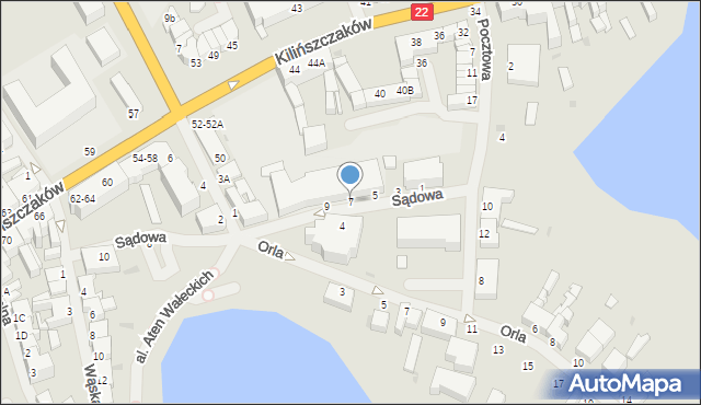 Wałcz, Sądowa, 7, mapa Wałcz