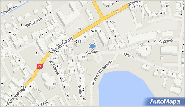 Wałcz, Sądowa, 8A, mapa Wałcz