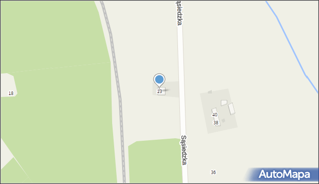 Wałdowo Szlacheckie, Sąsiedzka, 13, mapa Wałdowo Szlacheckie
