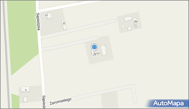 Wałdowo Szlacheckie, Sąsiedzka, 16, mapa Wałdowo Szlacheckie