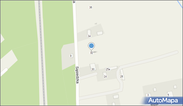 Wałdowo Szlacheckie, Sąsiedzka, 32, mapa Wałdowo Szlacheckie