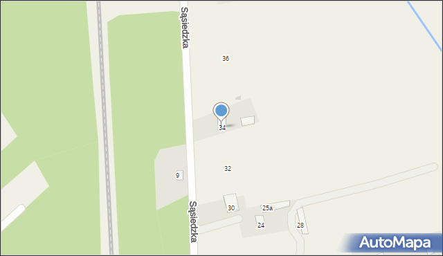 Wałdowo Szlacheckie, Sąsiedzka, 34, mapa Wałdowo Szlacheckie