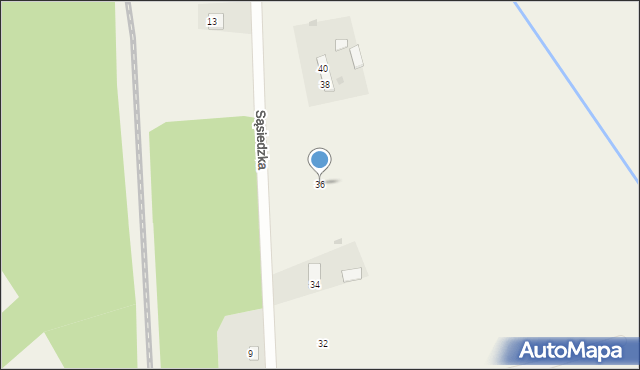 Wałdowo Szlacheckie, Sąsiedzka, 36, mapa Wałdowo Szlacheckie
