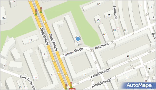 Warszawa, Sarbiewskiego Macieja Kazimierza, ks., 2, mapa Warszawy