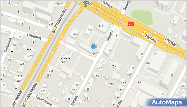 Warszawa, Sabały, 30, mapa Warszawy