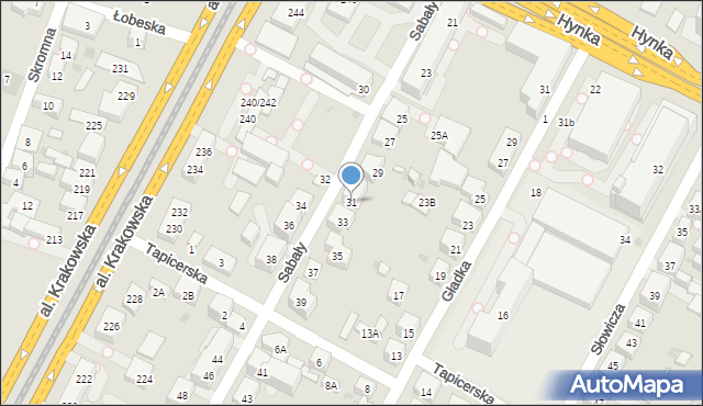 Warszawa, Sabały, 31, mapa Warszawy