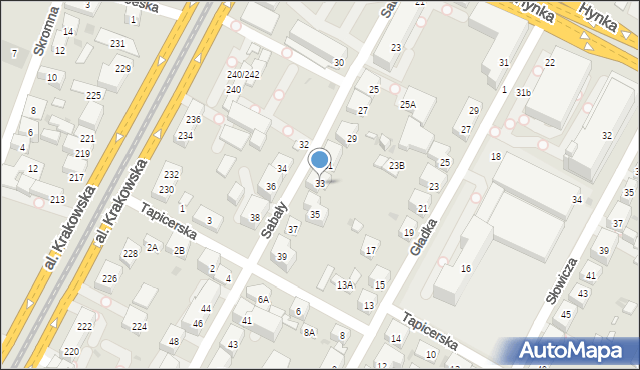 Warszawa, Sabały, 33, mapa Warszawy