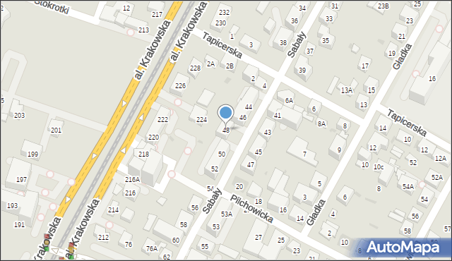 Warszawa, Sabały, 48, mapa Warszawy