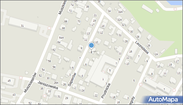 Warszawa, Saperów, 8, mapa Warszawy