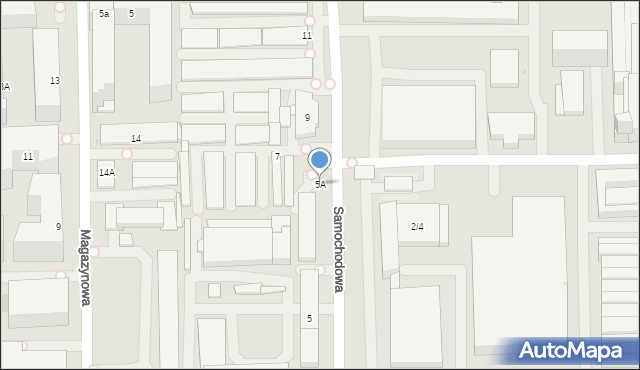 Warszawa, Samochodowa, 5A, mapa Warszawy