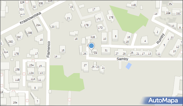 Warszawa, Samby, 24A, mapa Warszawy