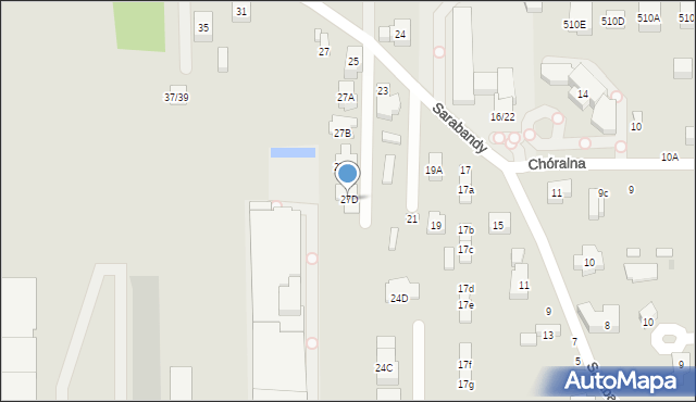 Warszawa, Sarabandy, 27D, mapa Warszawy