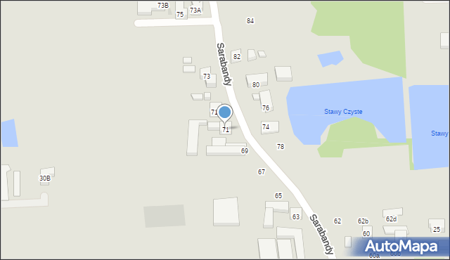 Warszawa, Sarabandy, 71, mapa Warszawy
