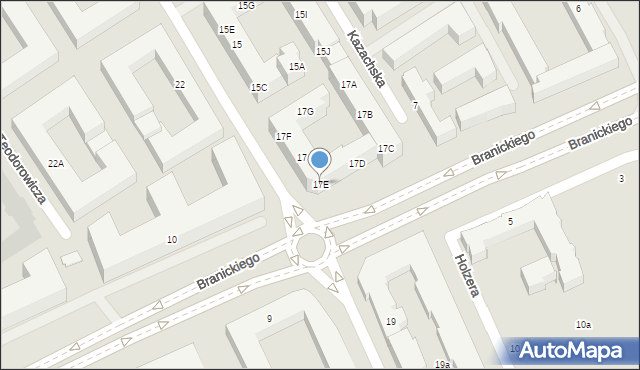 Warszawa, Sarmacka, 17E, mapa Warszawy