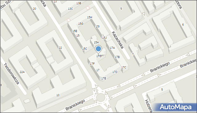 Warszawa, Sarmacka, 17G, mapa Warszawy