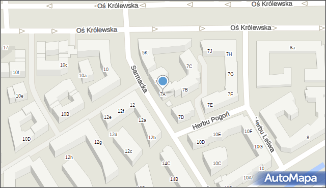 Warszawa, Sarmacka, 7A, mapa Warszawy