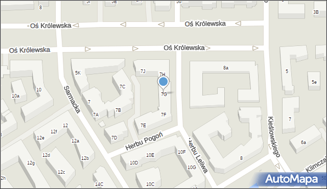 Warszawa, Sarmacka, 7G, mapa Warszawy