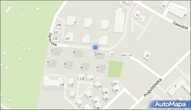 Warszawa, Santocka, 12, mapa Warszawy