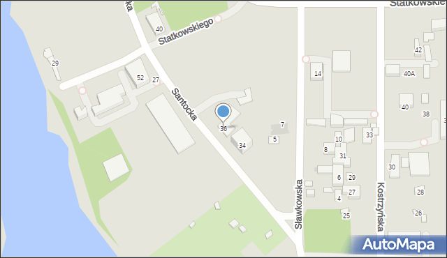 Warszawa, Santocka, 36, mapa Warszawy