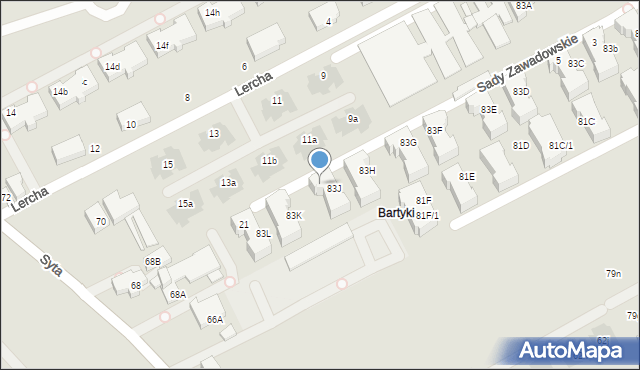 Warszawa, Sady Zawadowskie, 17, mapa Warszawy