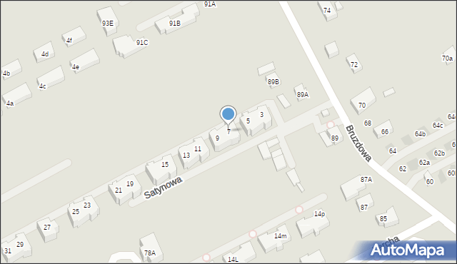 Warszawa, Satynowa, 7, mapa Warszawy