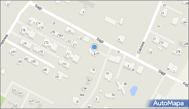 Warszawa, Sągi, 9, mapa Warszawy