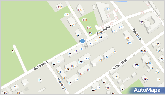 Warszawa, Sąsiedzka, 30, mapa Warszawy