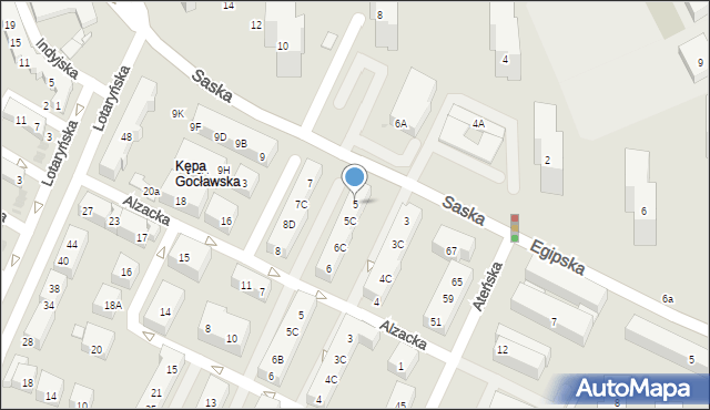 Warszawa, Saska, 5, mapa Warszawy