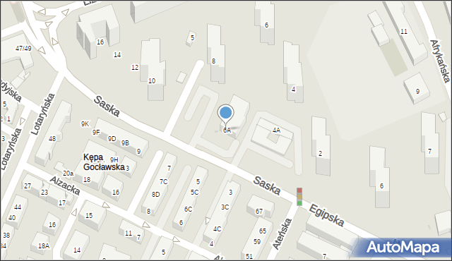 Warszawa, Saska, 6A, mapa Warszawy