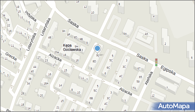 Warszawa, Saska, 7C, mapa Warszawy