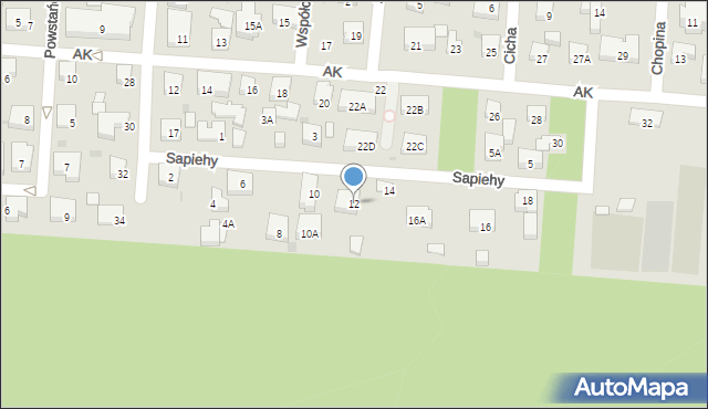 Warszawa, Sapiehy Pawła Jana, 12, mapa Warszawy