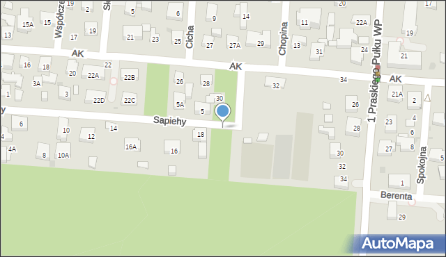 Warszawa, Sapiehy Pawła Jana, 20, mapa Warszawy
