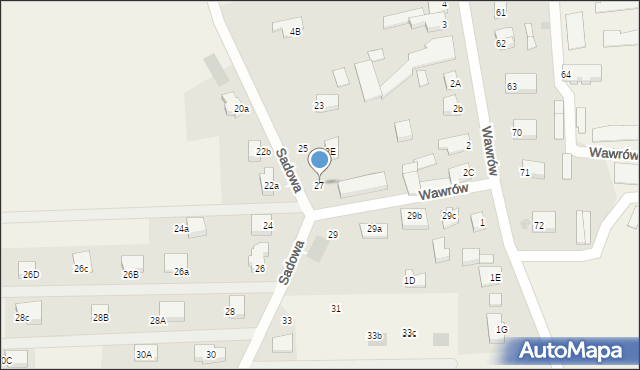 Wawrów, Sadowa, 27, mapa Wawrów