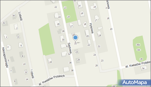 Wiązowna, Sadowa, 21, mapa Wiązowna