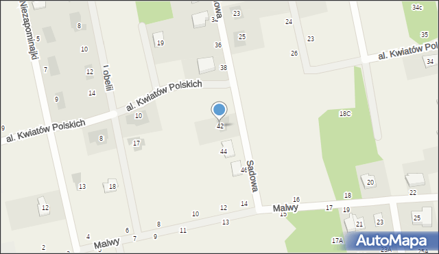Wiązowna, Sadowa, 42, mapa Wiązowna