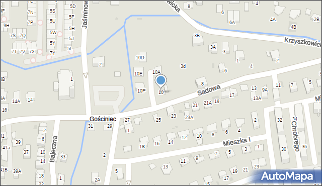 Wieliczka, Sadowa, 10, mapa Wieliczka