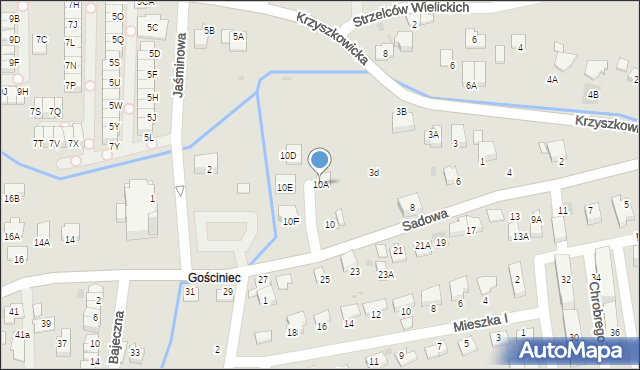 Wieliczka, Sadowa, 10A, mapa Wieliczka